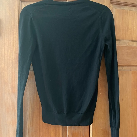 Theory Regal Wool V-Neck Cardigan, black, size S - Picture 3 of 6